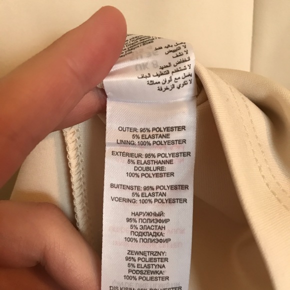 NWT Cream Dress with Beaded Shoulders - Picture 7 of 8